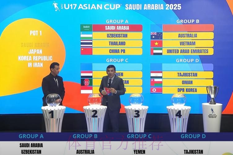 U-17亚洲杯决赛阶段抽签结果揭晓 中国队与沙特队、乌兹别克斯坦队、泰国队同组